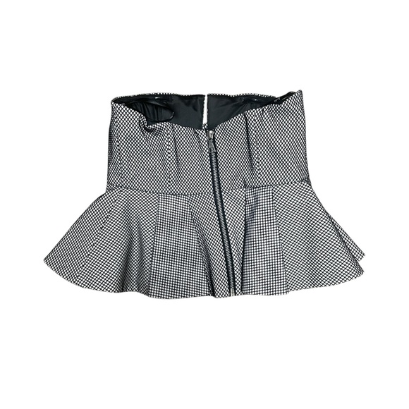 Bardot Skirt Set High Waisted Pencil Wiggle Back Zipper Fishnet Strapless Crop - Picture 5 of 9